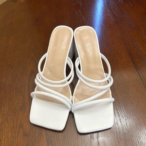 5/$25 White Strappy Heels